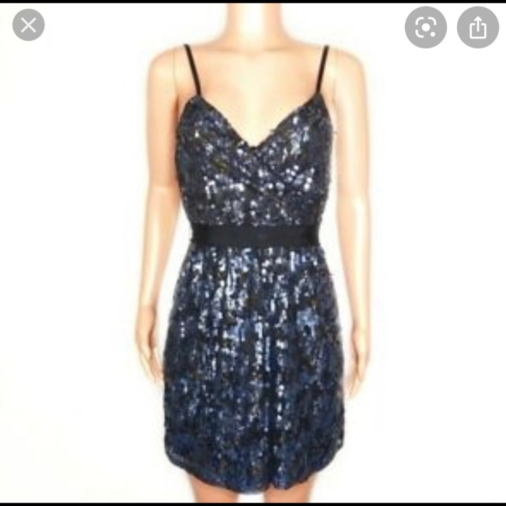 Black navy sequin dress